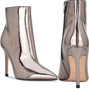 Nine West Shiny Silver Heeled Boots